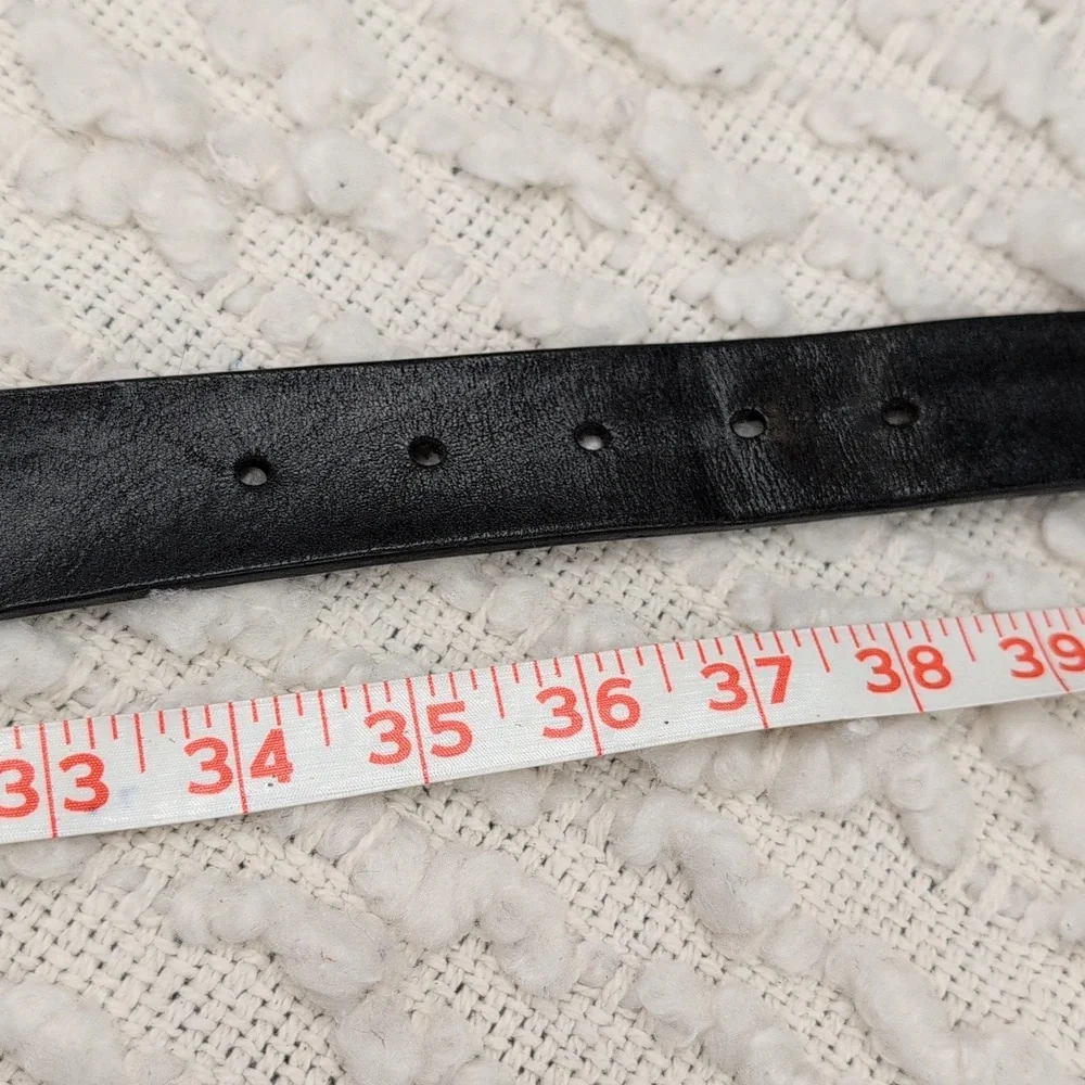 Carhartt Men's Medium Black Leather Simple Straight Work Belt with Metal Buckle